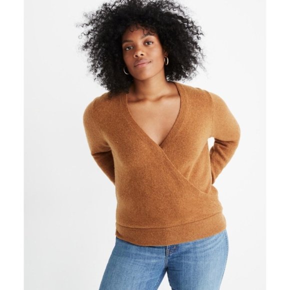 Madewell Sweaters - Madewell Wrap-Front Sweater in Coziest Yarn XL